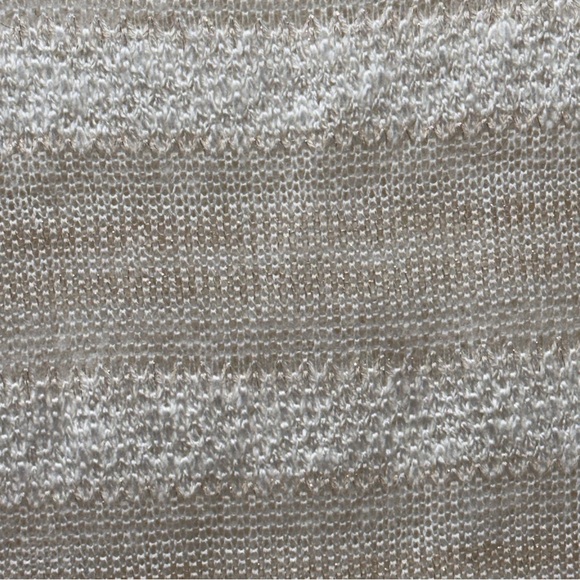 Miss Me Loose Crochet Sheer Sweater Cream Color Long Sleeve V Neck Medium - Picture 8 of 13